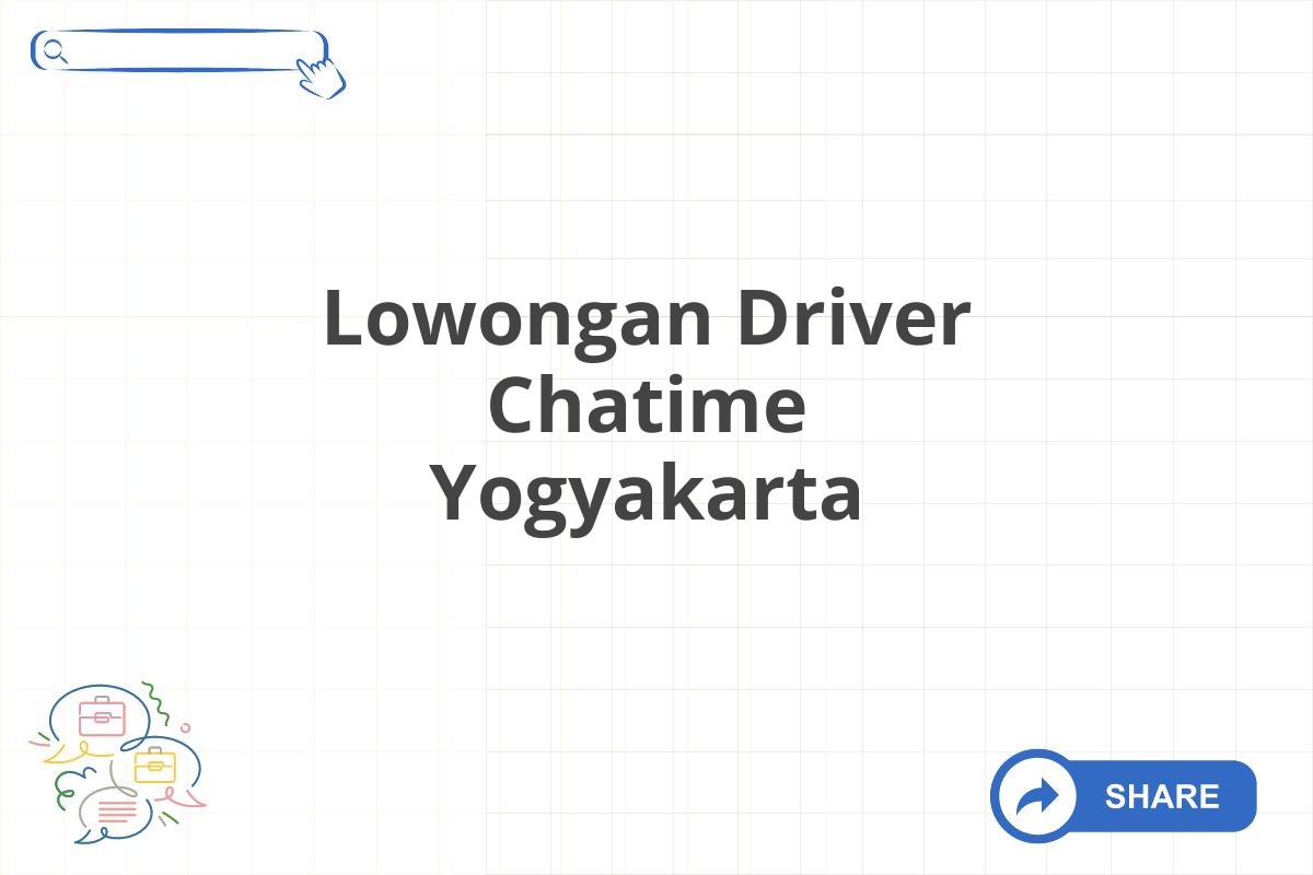 Lowongan Driver Chatime Yogyakarta